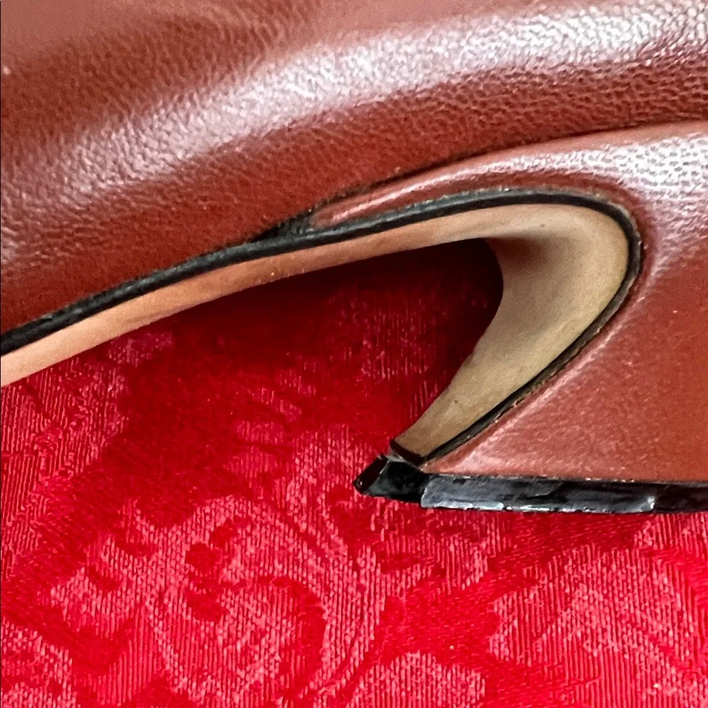 Vintage Paloma Oxblood Leather Pumps Made in Italy Women's 6B Sculptural Heel
